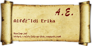 Alföldi Erika névjegykártya